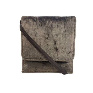 Vintage 1980 Susan Gail Women's Brown Shoulder Clutch Velvet Bag Sz S - NWT